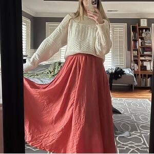 Linen Coral Maxi Skirt dress